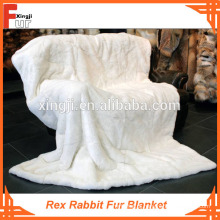Genuine / Real Rex Rabbit Fur Blanket